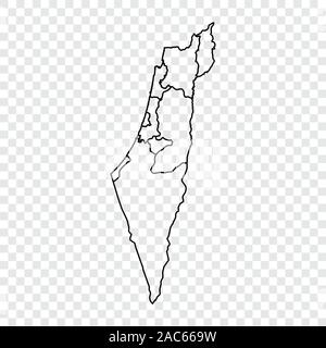 Israel map on transparent background. Outline. Vector illustration. Stock Vector