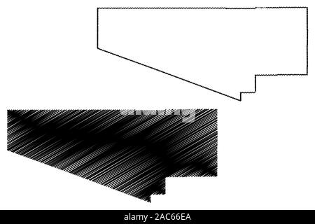 Pima County, Arizona (U.S. county, United States of America,USA, U.S., US) map vector illustration, scribble sketch Pima map Stock Vector