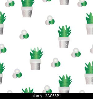 seamless pattern with cactus flowers vector Stock Vector