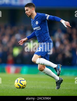 London, UK. 30th Nov 2019. Chelsea's Jorginho in action .during English Premier League between Chelsea and West Ham United at Stanford Bridge Stadium, London, England on 30 November 2019 (Photo by AFS/Espa-Images) Credit: Cal Sport Media/Alamy Live News Stock Photo