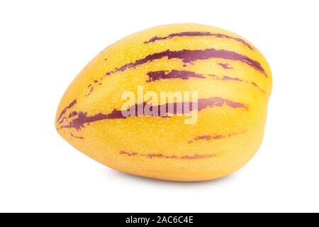 Fresh Pepino fruit isolated on white background. Stock Photo