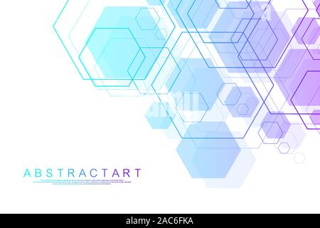 Colorful abstract medical background DNA research, molecule, genetics, genome, DNA chain. Health care and science innovation pattern. Genetic analysis Stock Vector