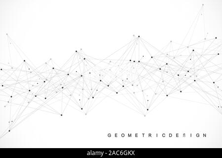 Global network connection social concept. Big Data Visualization. Network communication. Internet and Technology. Business vector illustration. Stock Vector