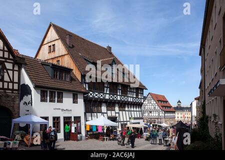 The Luther House in Eisenach is one of the oldest half-timbered houses in Thuringia Stock Photo