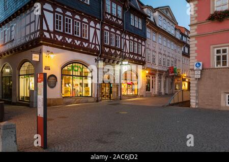 Deserted historic old town in the evening in Eisenach Stock Photo