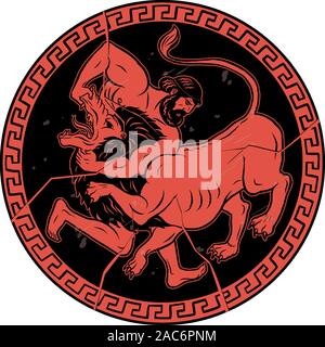 Nemean lion. 12 Labours of Hercules Heracles Stock Vector