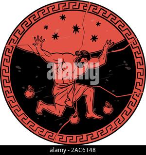 Steal the golden apples of the Hesperides. 12 Labours of Hercules Heracles Stock Vector