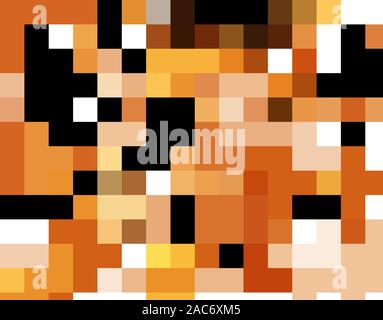 Many animals in orange color illustration Stock Vector