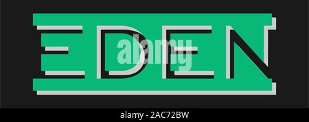 Eden Logo Design Template, Black, Green, Wordmark Logo Concept Stock Vector