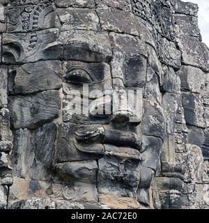 Gesicht des Bodhisattva Lokeshvara in Bayon - Angkor Wat- Kambodscha Stock Photo