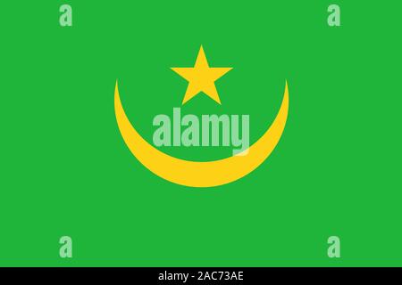 Nationalfahne, Flagge von Mauretanien, Nordwestliches Afrika, Stock Photo
