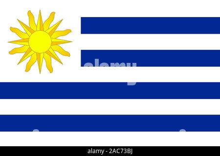 Nationalfahne, Flagge von Uruguay, Suedamerika Stock Photo