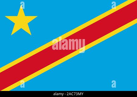 Nationalfahne, Flagge von Kongo, Afrika Stock Photo