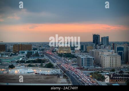 Aerial View of Salwa Road. Heavy traffic on road Stock Photo - Alamy