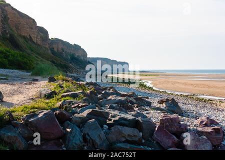 Normandy, France. Omaha Beach. Charlie Sector. Landing of American 29th Infantry Division in World War Two. Stock Photo