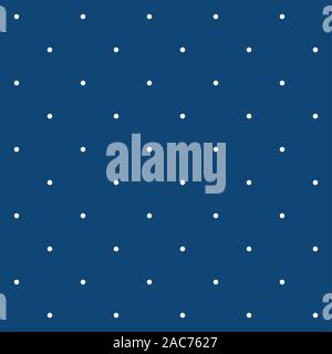 Abstract seamless pattern with white dot on a dark blue background. Orderly arrangement of geometric shapes. Vector illustration. Graphic texture for Stock Vector