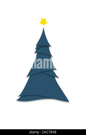 Invitation Poster Illustration of Simplistic Stylized Christmas Tree  on White Stock Photo