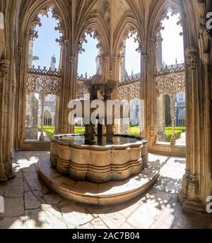 Batalha, Leiria Districy, Portugal.  Batalha Monastery is one of the most important Gothic sites in Portugal.Lavatorium - communal washing area. Stock Photo