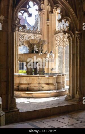 Batalha, Leiria Districy, Portugal.  Batalha Monastery is one of the most important Gothic sites in Portugal.Lavatorium - communal washing area. Stock Photo