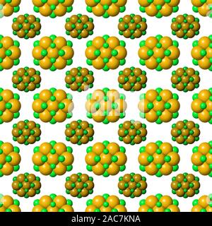 Abstract Molecules Design. Yellow Spheres Seamless Pattern. Molecular Structure Atoms. Medical Background for Banner Stock Vector