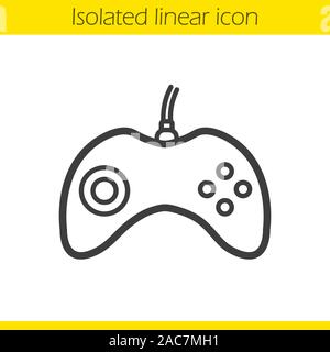 Gamepad linear icon. Thin line illustration. Joystick contour symbol. Vector isolated outline drawing Stock Vector