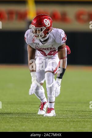 Stillwater, OK, USA. 30th Nov, 2019. xxxxxxx during a football game between the University of Oklahoma Sooners and the Oklahoma State Cowboys at Boone Pickens Stadium in Stillwater, OK. Gray Siegel/CSM/Alamy Live News Stock Photo