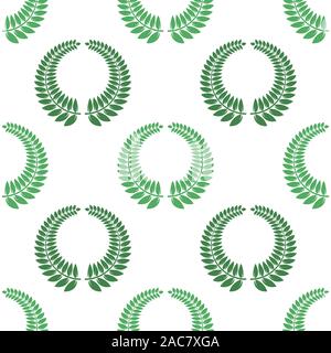 Summer Green Leaves Isolated on White Background. Seamless Different Leaves Pattern Stock Vector