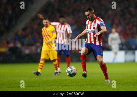 Madrid, Spain. 01st Dec, 2019. KOKE DURING MATCH ATLETICO DE MADRID VERSUS FC BARCELONA AT WANDA METROPOLITANO STADIUM. SUNDAY, 1 DECEMBER 2019 Credit: CORDON PRESS/Alamy Live News Stock Photo