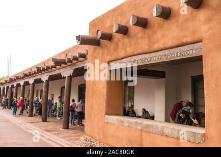 Santa Fe, New Mexico - October 4, 2019: Palace of the Governors building museum and exhibition hall Stock Photo