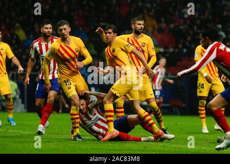 Madrid, Spain. 01st Dec, 2019. DURING MATCH ATLETICO DE MADRID VERSUS FC BARCELONA AT WANDA METROPOLITANO STADIUM. SUNDAY, 1 DECEMBER 2019 Credit: CORDON PRESS/Alamy Live News Stock Photo