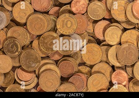 Thousands of golden, silver and copper coins providing great options to be used for illustrating subjects as business, banking, media, etc. Stock Photo