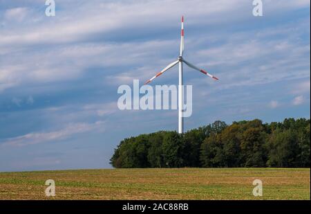 Saarbrucken, Germany - August 31, 2019: Summer landscape with Wind turbine in Saarland, Germany Stock Photo