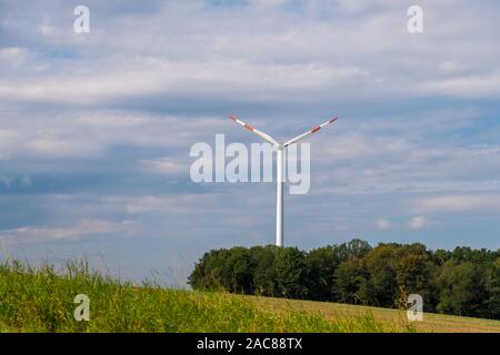 Saarbrucken, Germany - August 31, 2019: Summer landscape with Wind turbine in Saarland, Germany Stock Photo