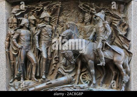 Bas-relief to Tsar Alexander I of Russia for his victory over Napoleon Bonaparte at the Battle of Leipzig (16 to 19 October 1813) Stock Photo