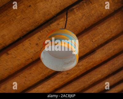 Lighting Lamp latern on the wall in Asia Stock Photo