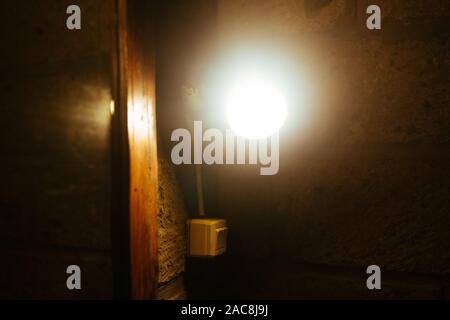 Lighting Lamp latern on the wall in Asia Stock Photo
