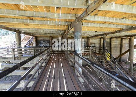Replica of the old Wharf on the Darling River, Wharf Precinct, Bourke, New South Wales, NSW, Australia Stock Photo