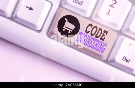 Text sign showing Code Engineering. Business photo showcasing application of engineering to the development of software Stock Photo