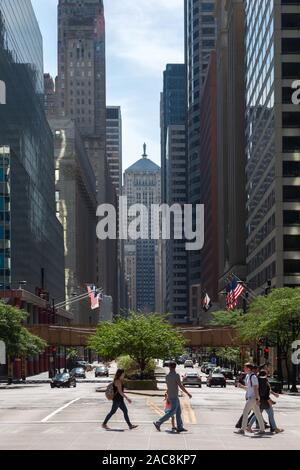 Chicago Board of Trade Building seen from Monroe Street, Chicago, USA Stock Photo
