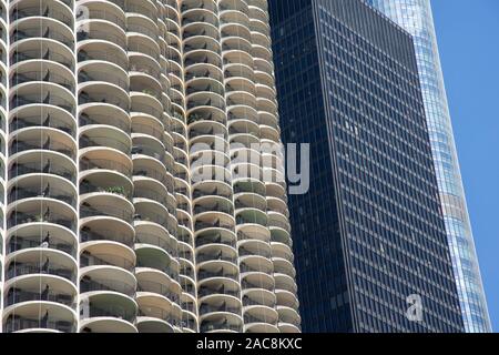 Marina City, 330 North Wabash (aka IBM Building, IBM Plaza, AMA Plaza), Chicago, USA Stock Photo