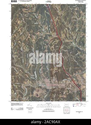 USGS TOPO Map Pennsylvania PA Waynesburg 20100610 TM Restoration Stock Photo