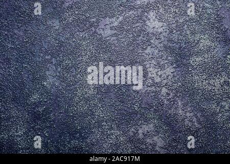 Abstract Decorative Grainy Blue Dark Stucco Wall Background. Stylized Texture Banner With Space For Text. Stock Photo