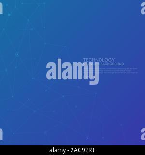 Technology colorful purple network line connect node design modern banner. vector illustration Stock Vector