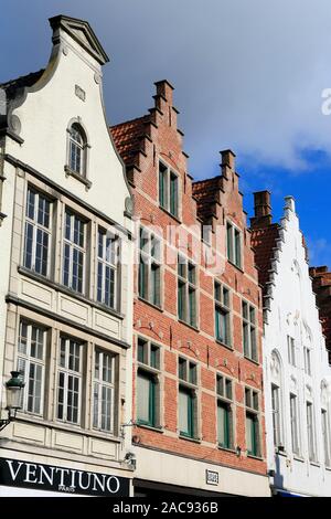 Stores on Steenstraat, Brugge City, West Flanders, Belgium Stock Photo