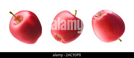 Different angle of red apple isolated on white background Stock Photo