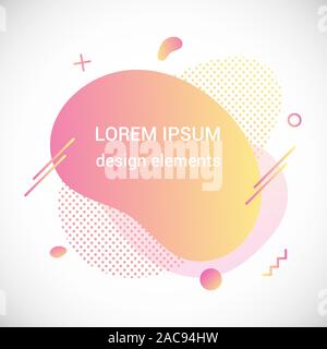 Modern liquid abstract element graphic gradient flat style design fluid vector colorful illustration banner simple shape template for logo, presentati Stock Vector