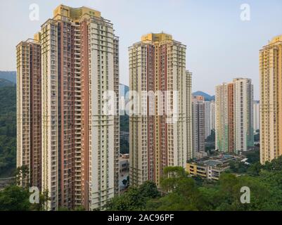 Skyscraper residence building at Tai Wai, Hong Kong, China Stock Photo