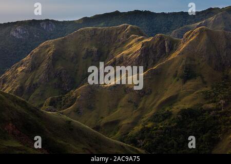 Panama landscape with mountain formations in in early morning light in Altos de Campana national park, on the Pacific slope, Republic of Panama. Stock Photo