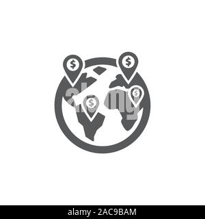 Global business icon on white background Stock Vector