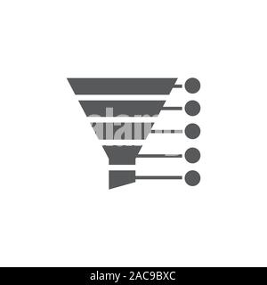 Sales funnel icon on white background Stock Vector